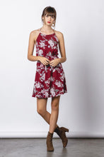 Load image into Gallery viewer, Maroon Halter Mini Dress
