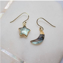 Load image into Gallery viewer, Moon &amp; Star Drop Earring
