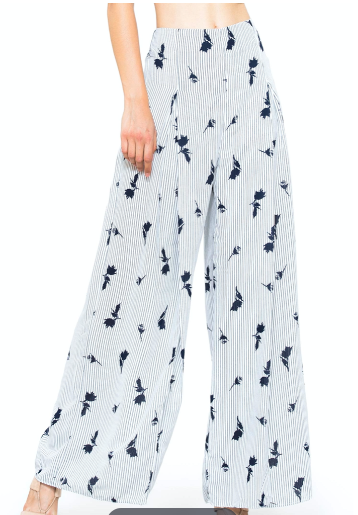 Pinstripe Pants w/ Slit