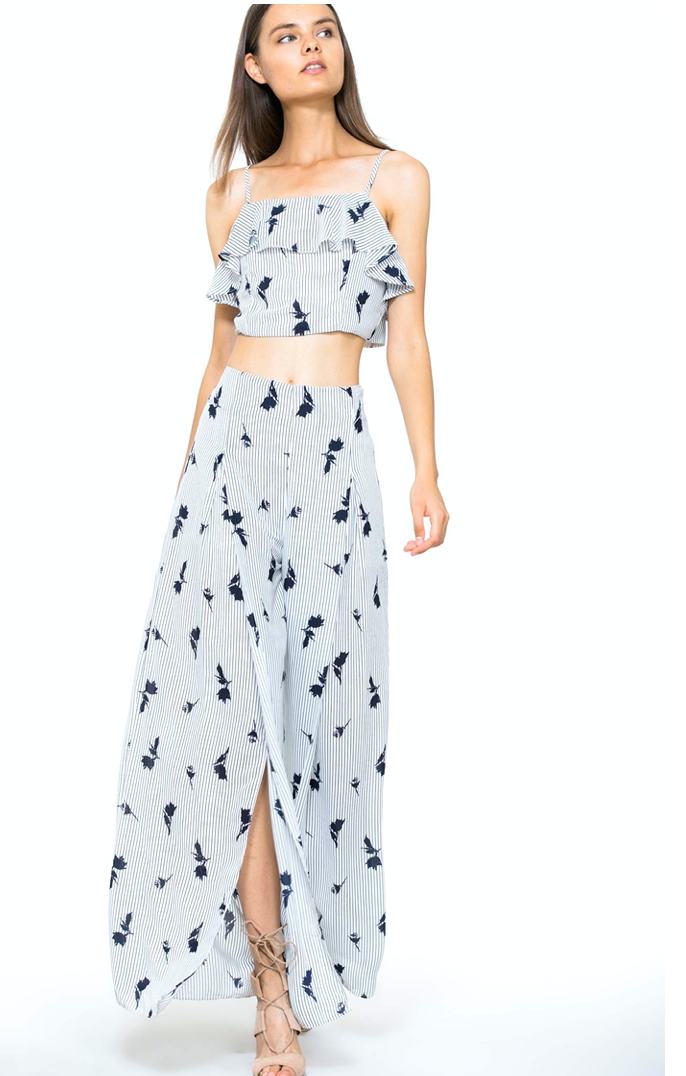 Pinstripe Pants w/ Slit