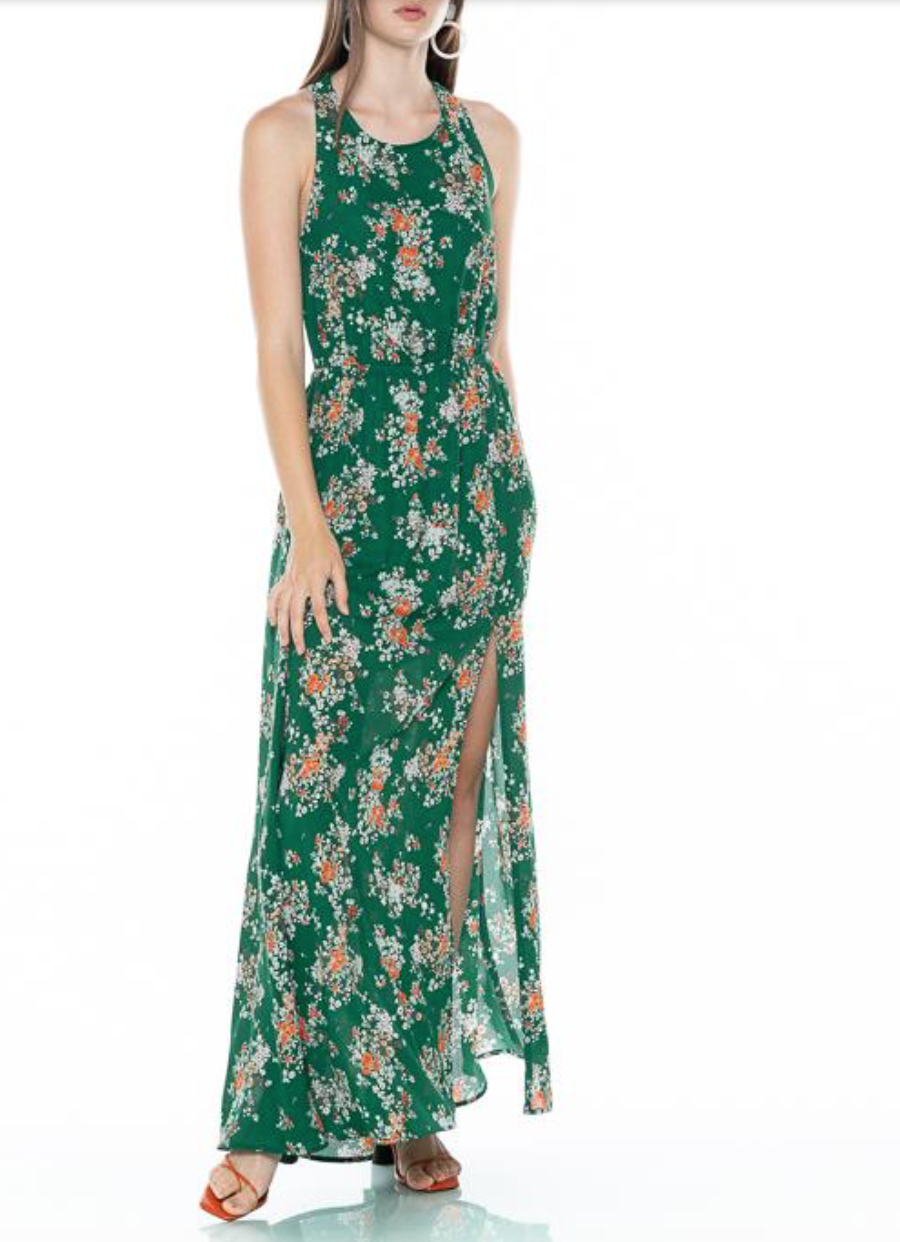 Floral Open-Back Maxi
