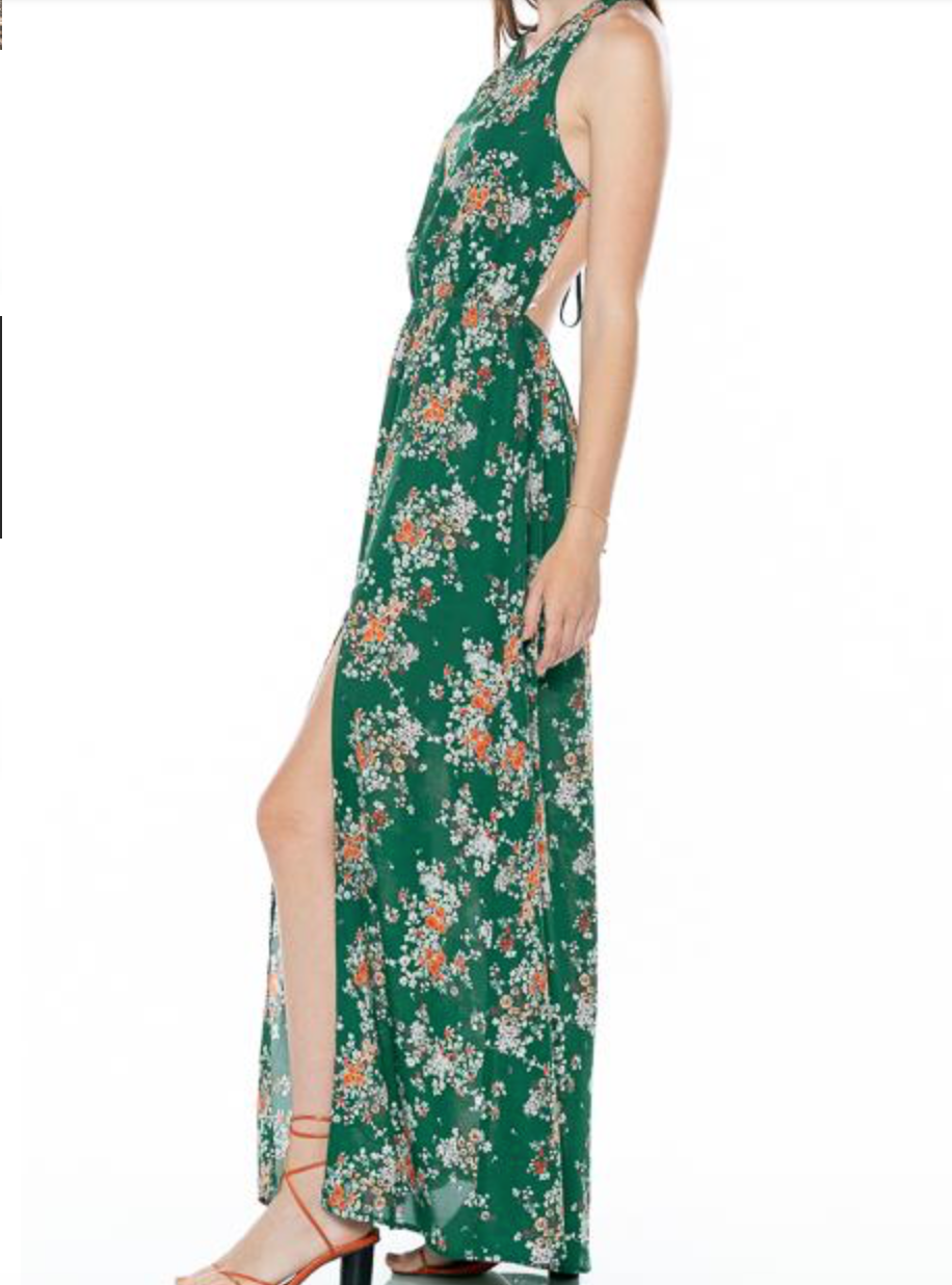 Floral Open-Back Maxi